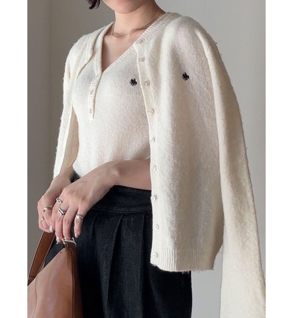 LAGUNAMOON「【POLO BCSコラボ】ヘアリーウールブレンドアンサンブル」|ニット・セーター|アイボリー