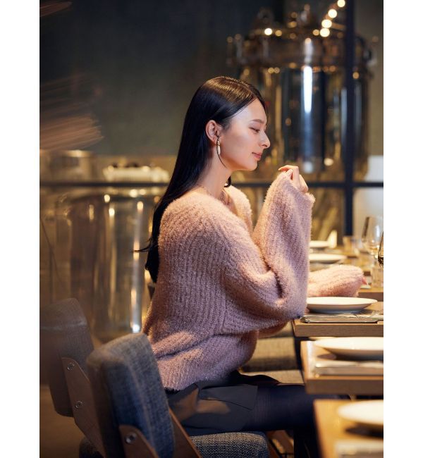 LAGUNAMOON「バックデザインファーラメニットプルオーバー」|ニット・セーター|