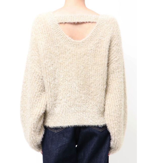 LAGUNAMOON「バックデザインファーラメニットプルオーバー」|ニット・セーター|