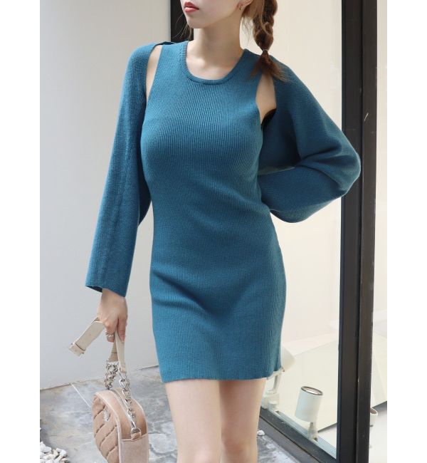 EVRIS「ボレロセットニットワンピース」|ワンピース|