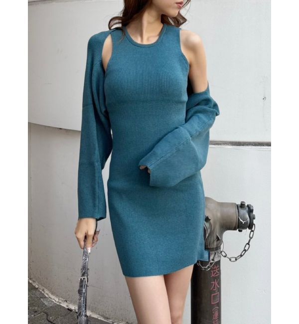 EVRIS「ボレロセットニットワンピース」|ワンピース|