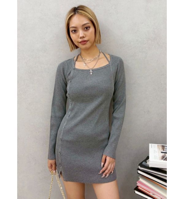 EVRIS「タイトニットミニワンピース」|ワンピース|