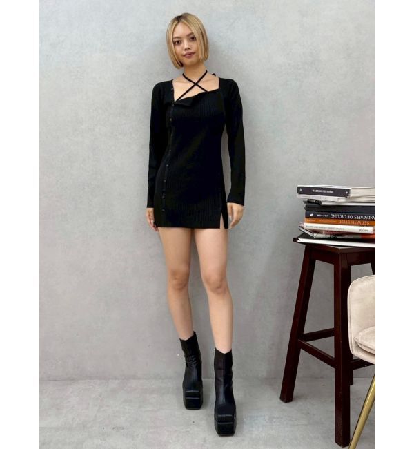 EVRIS「タイトニットミニワンピース」|ワンピース|