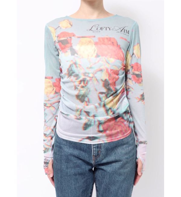 jouetie「フラワーパターンシアートップス」|Tシャツ・カットソー|