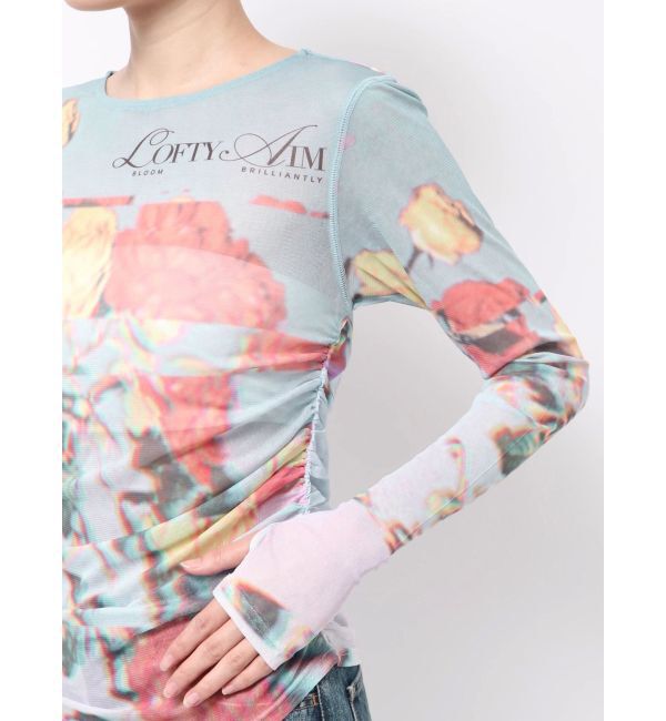 jouetie「フラワーパターンシアートップス」|Tシャツ・カットソー|