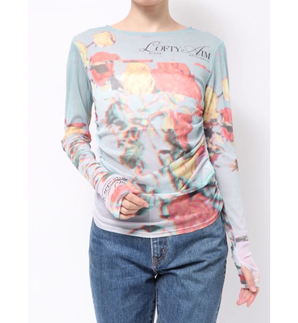 jouetie「フラワーパターンシアートップス」|Tシャツ・カットソー|