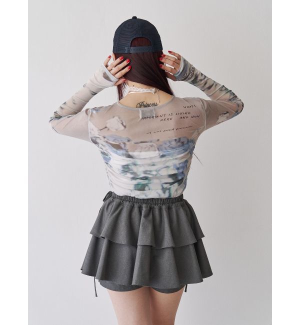 jouetie「フラワーパターンシアートップス」|Tシャツ・カットソー|