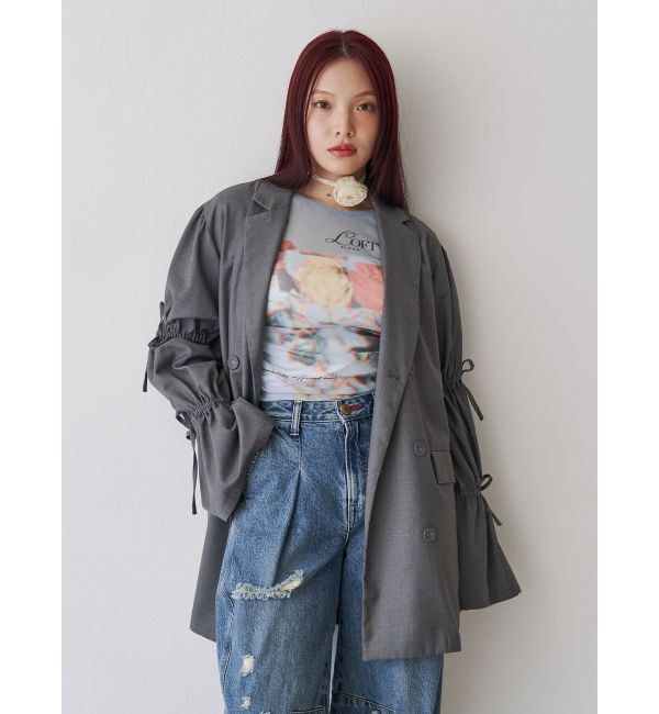 jouetie「フラワーパターンシアートップス」|Tシャツ・カットソー|