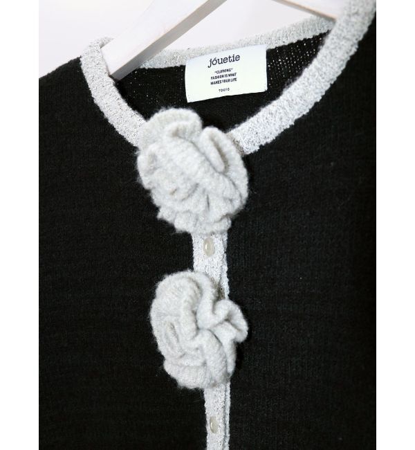 jouetie「バイカラーコサージュカーデ」|カーディガン|