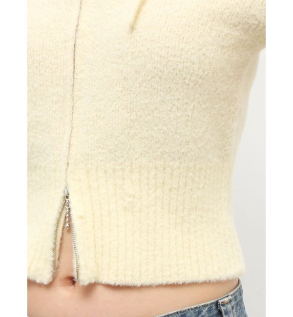 jouetie「ビジューロゴジップコンパクトフーディ」|ニット・セーター|