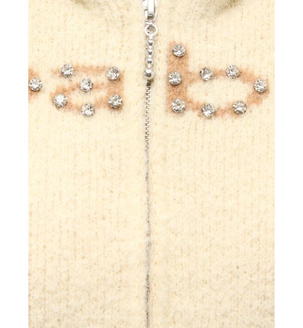 jouetie「ビジューロゴジップコンパクトフーディ」|ニット・セーター|