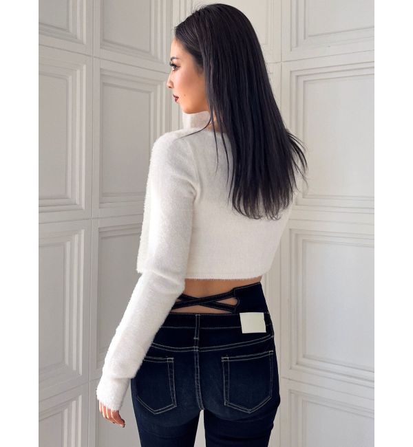 GYDA「Symmetry GYDA embroideryシャギーニットカーディガン【SETUP着用可】」|カーディガン|