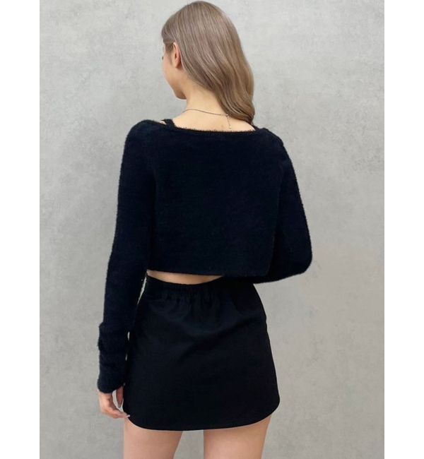 GYDA「Symmetry GYDA embroideryシャギーニットカーディガン【SETUP着用可】」|カーディガン|