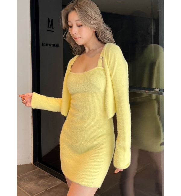 GYDA「Symmetry GYDA embroideryシャギーニットカーディガン【SETUP着用可】」|カーディガン|