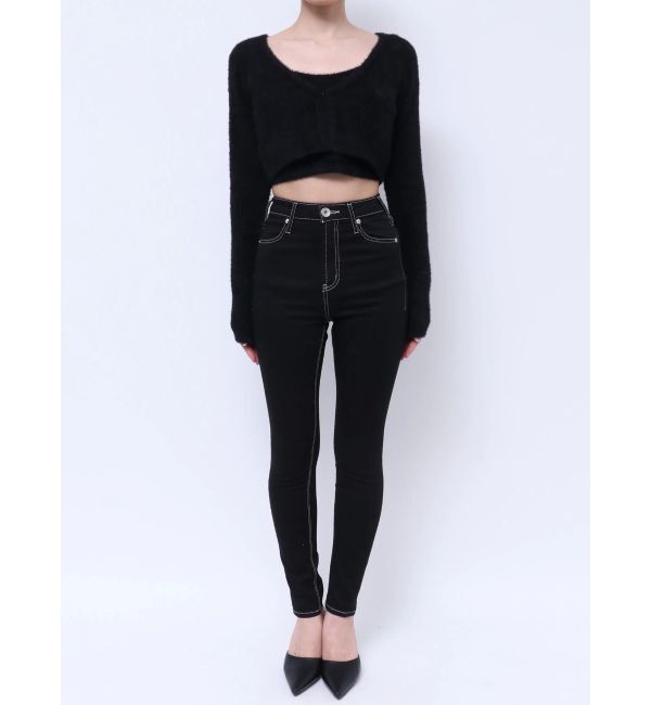 GYDA「Symmetry GYDA embroideryシャギーニットカーディガン【SETUP着用可】」|カーディガン|