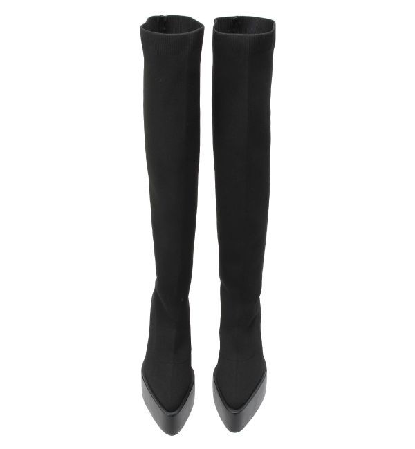 GYDA「チャンキーソール KNEEニットブーツ」|ロングブーツ|