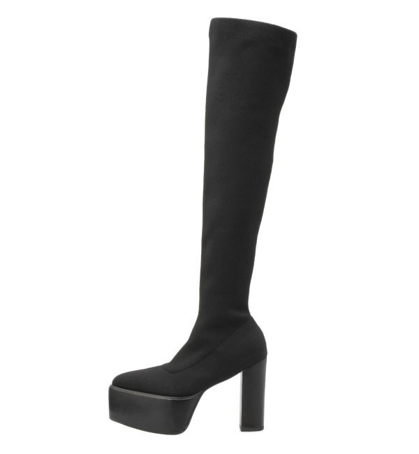 GYDA「チャンキーソール KNEEニットブーツ」|ロングブーツ|