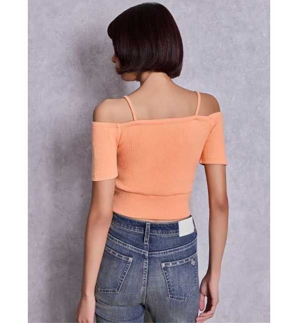 GYDA「ハーフスリーブカシュクールオフショルショートトップス」|Tシャツ・カットソー|