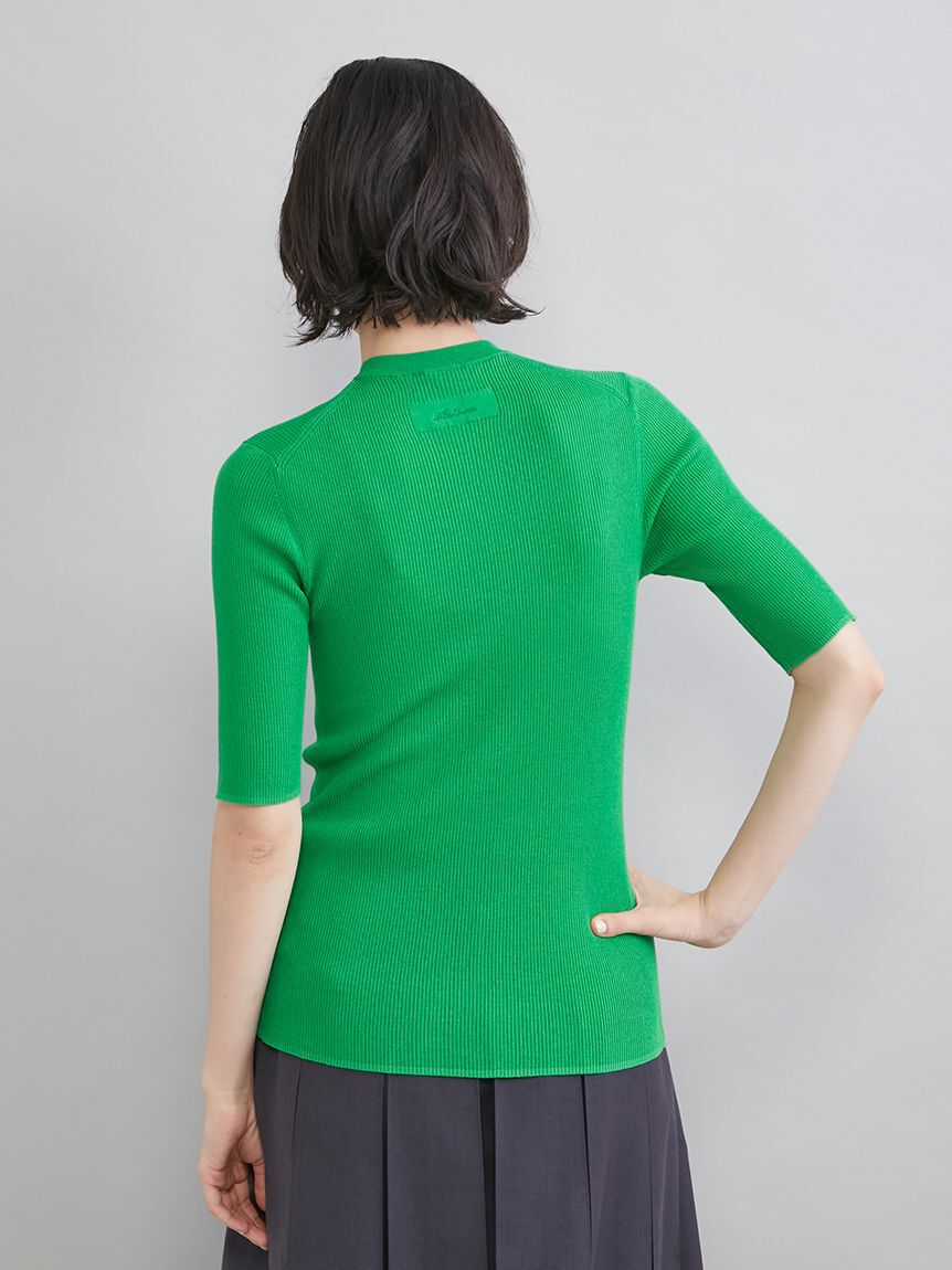 Mila Owen「ＵＶケア半袖シアーリブニット」|ニット・セーター|