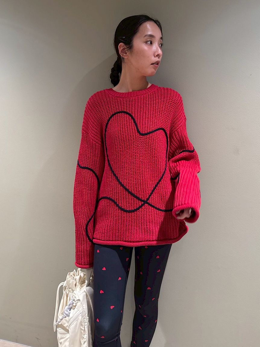 emmi atelier「【HEART】 【ONLINE限定カラーあり】ハートエンブロイダリーニット」|ニット・セーター|