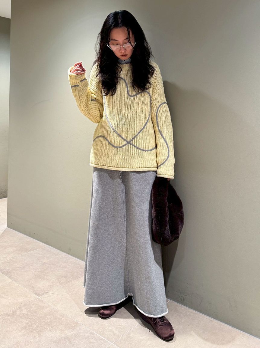 emmi atelier「【HEART】 【ONLINE限定カラーあり】ハートエンブロイダリーニット」|ニット・セーター|