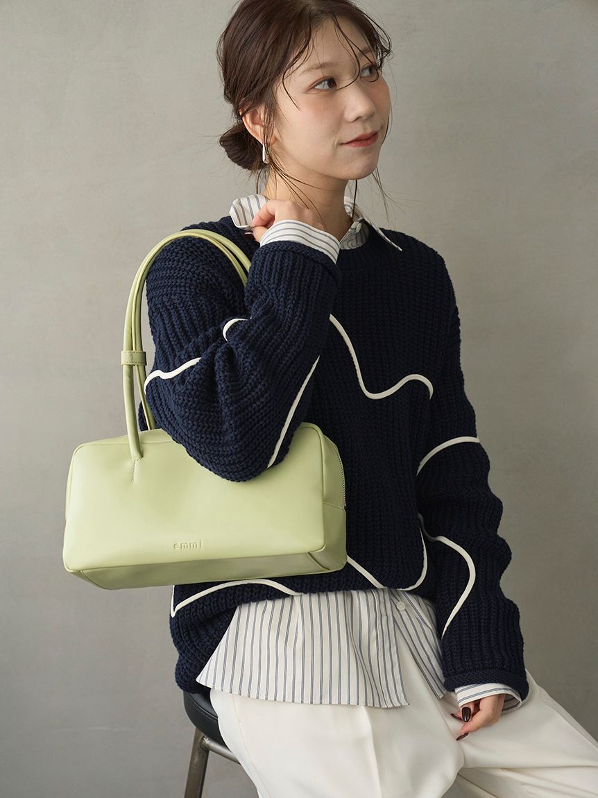 emmi atelier「【HEART】 【ONLINE限定カラーあり】ハートエンブロイダリーニット」|ニット・セーター|