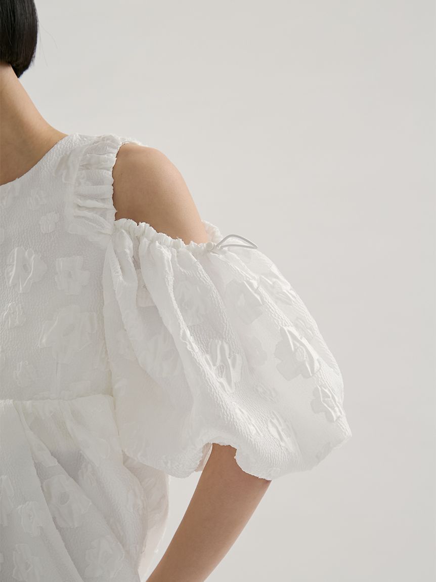 emmi atelier「フラワーふくれジャガードブラウス」|シャツ・ブラウス|