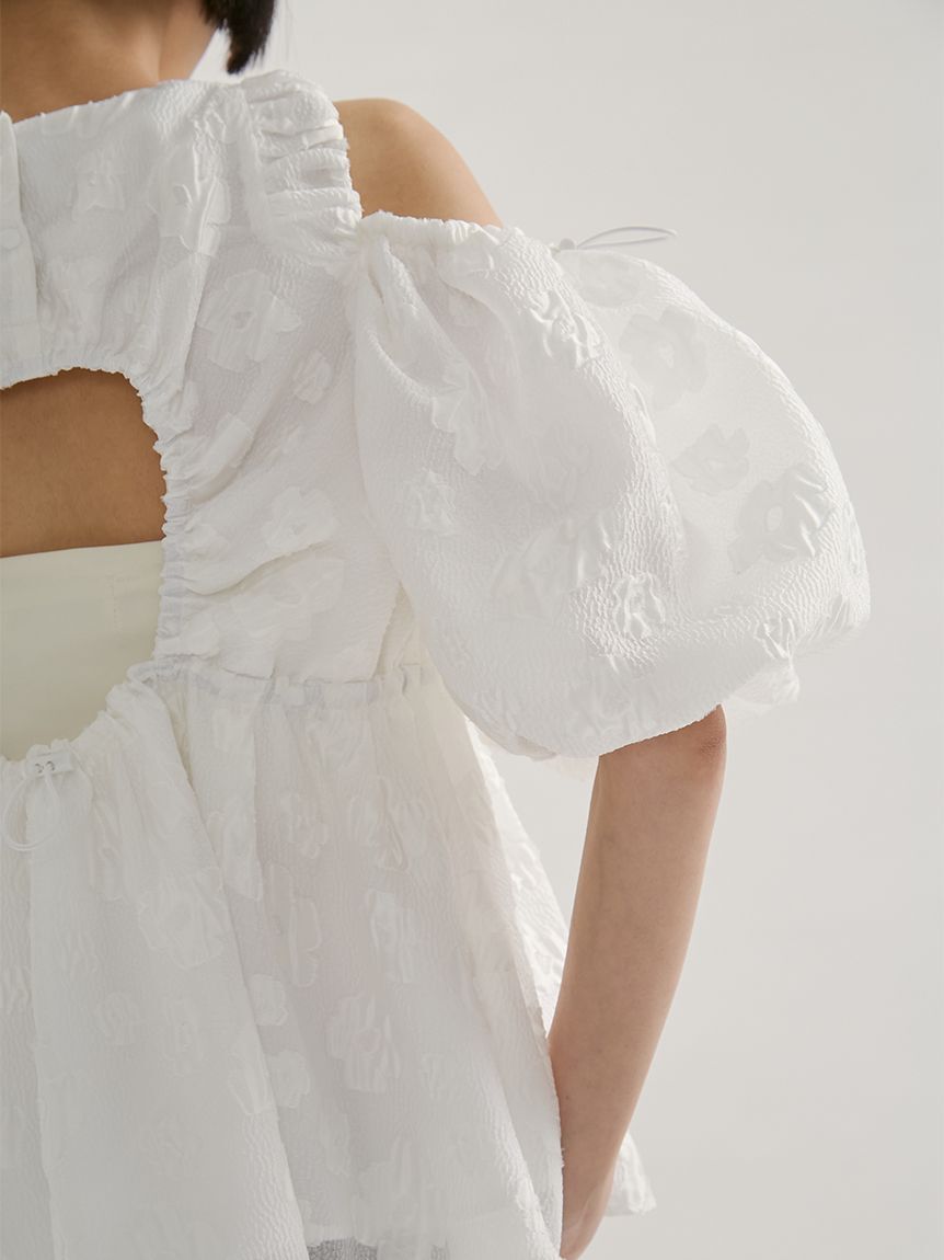 emmi atelier「フラワーふくれジャガードブラウス」|シャツ・ブラウス|