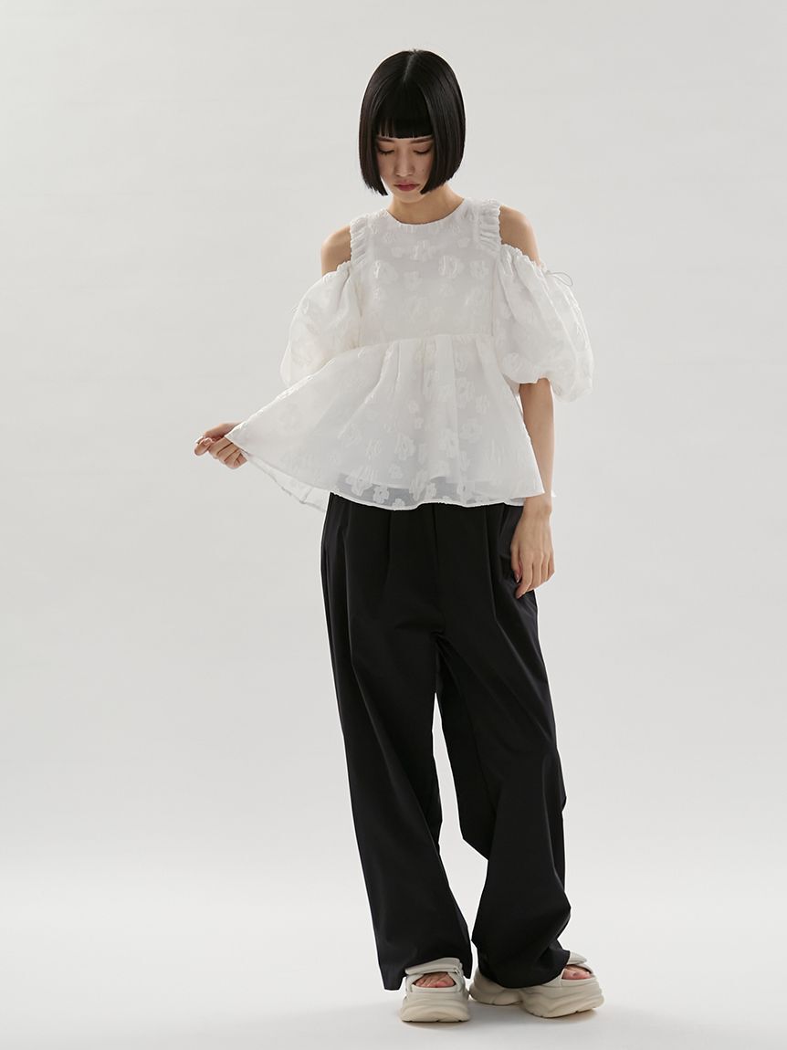 emmi atelier「フラワーふくれジャガードブラウス」|シャツ・ブラウス|