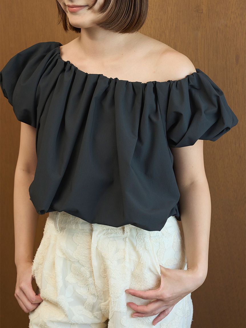 emmi atelier「フラワーふくれジャガードブラウス」|シャツ・ブラウス|