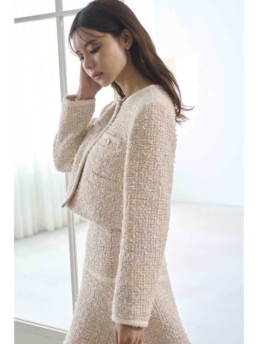 SNIDEL「ツイードジャケット」|ノーカラージャケット|