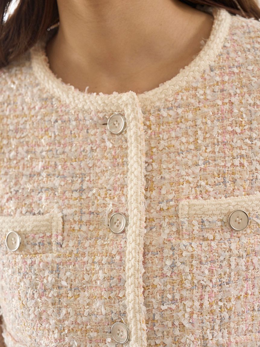 SNIDEL「ツイードジャケット」|ノーカラージャケット|