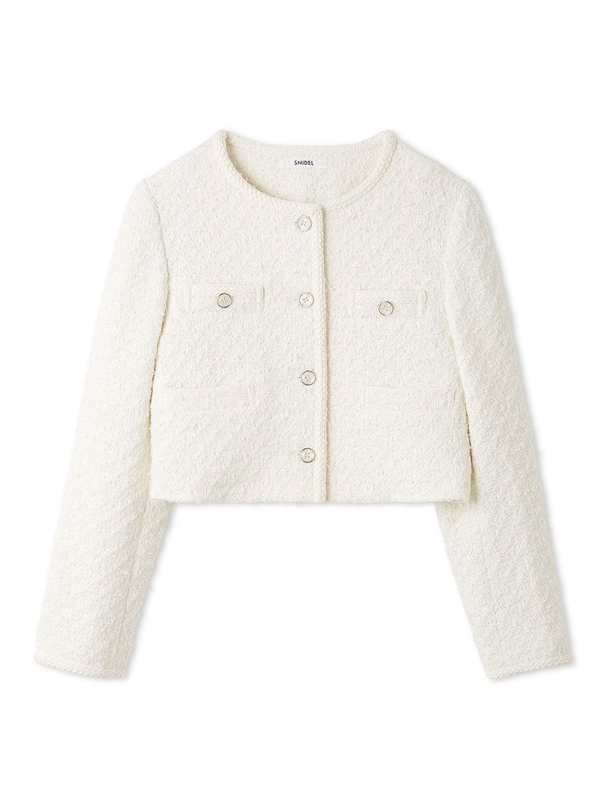 SNIDEL「ツイードジャケット」|ノーカラージャケット|