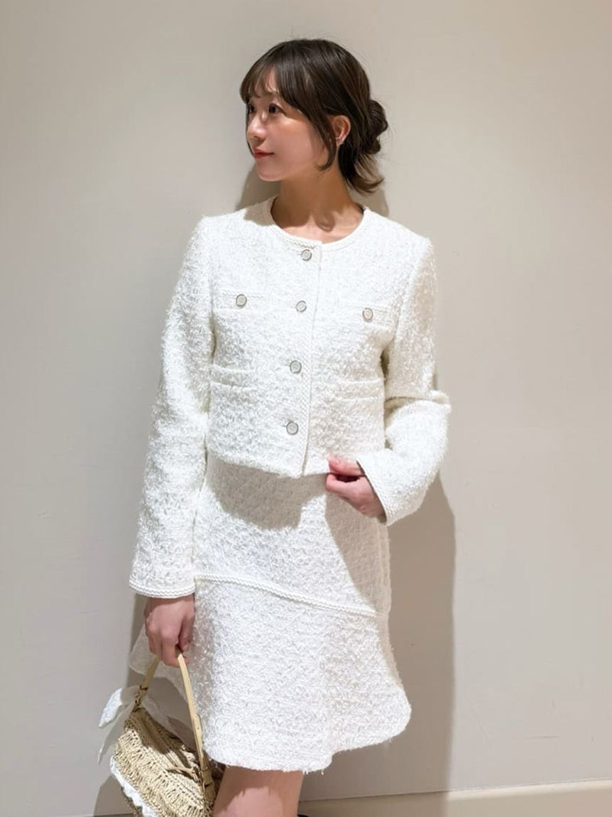 SNIDEL「ツイードジャケット」|ノーカラージャケット|