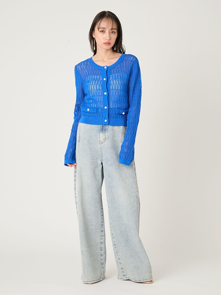 FRAY I.D「サイドラインワイドデニムパンツ」|デニム|