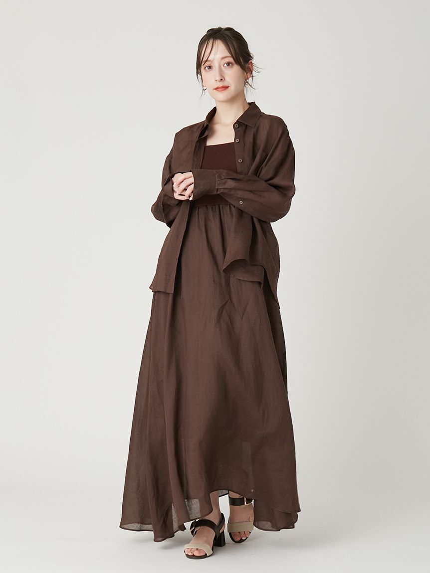 FRAY I.D「リネンオーバーサイズシャツ」|シャツ・ブラウス|