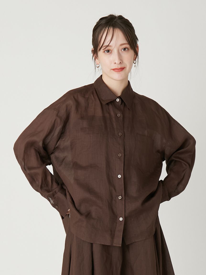 FRAY I.D「リネンオーバーサイズシャツ」|シャツ・ブラウス|