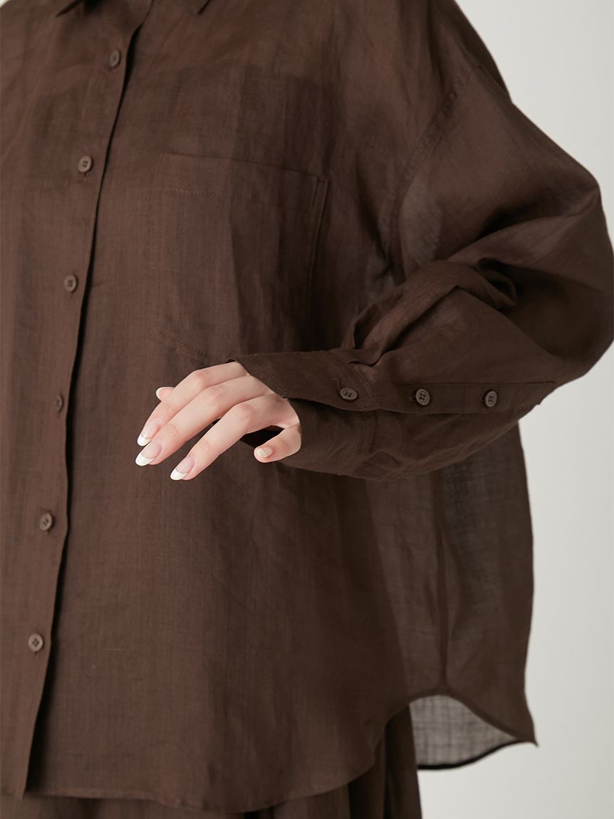 FRAY I.D「リネンオーバーサイズシャツ」|シャツ・ブラウス|