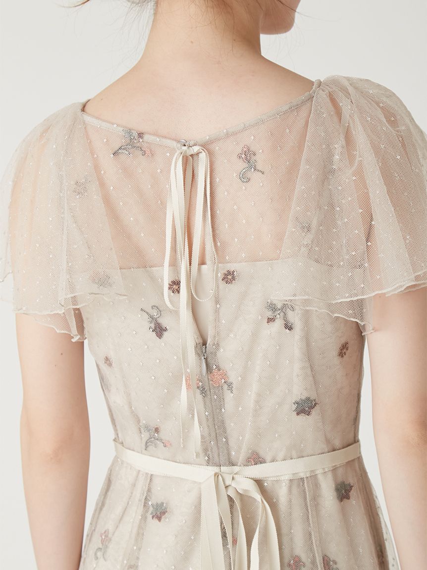 FRAY I.D「フラワーエンブロイダリーチュールレイヤードドレス」|ドレス|