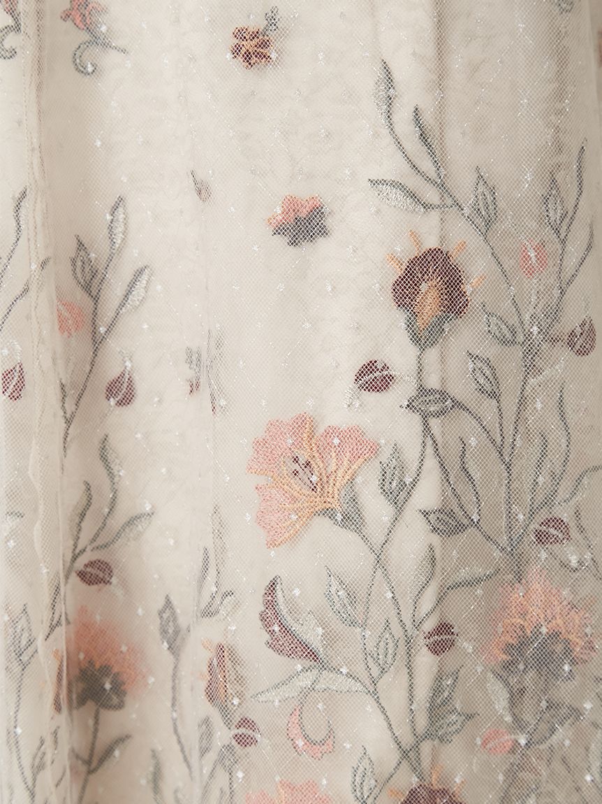 FRAY I.D「フラワーエンブロイダリーチュールレイヤードドレス」|ドレス|