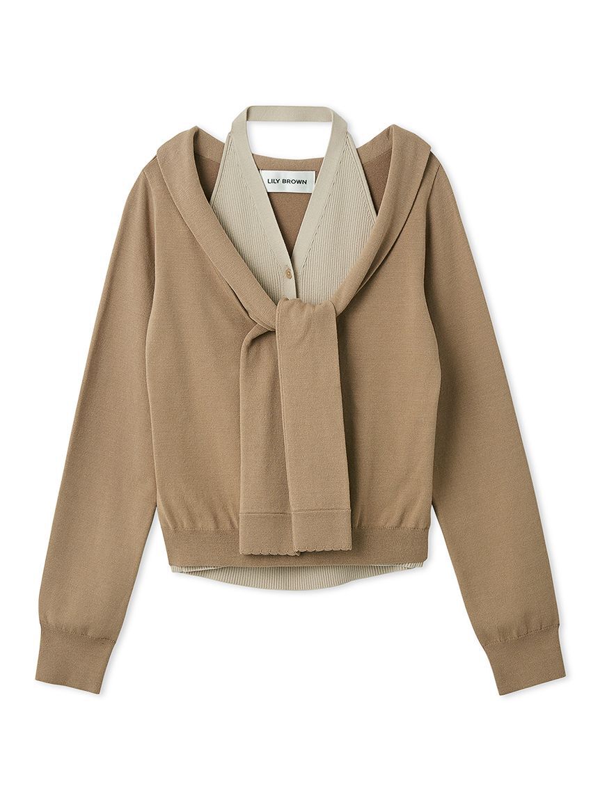 LILY BROWN「レイヤードディテールニットセット」|ニット・セーター|BEG