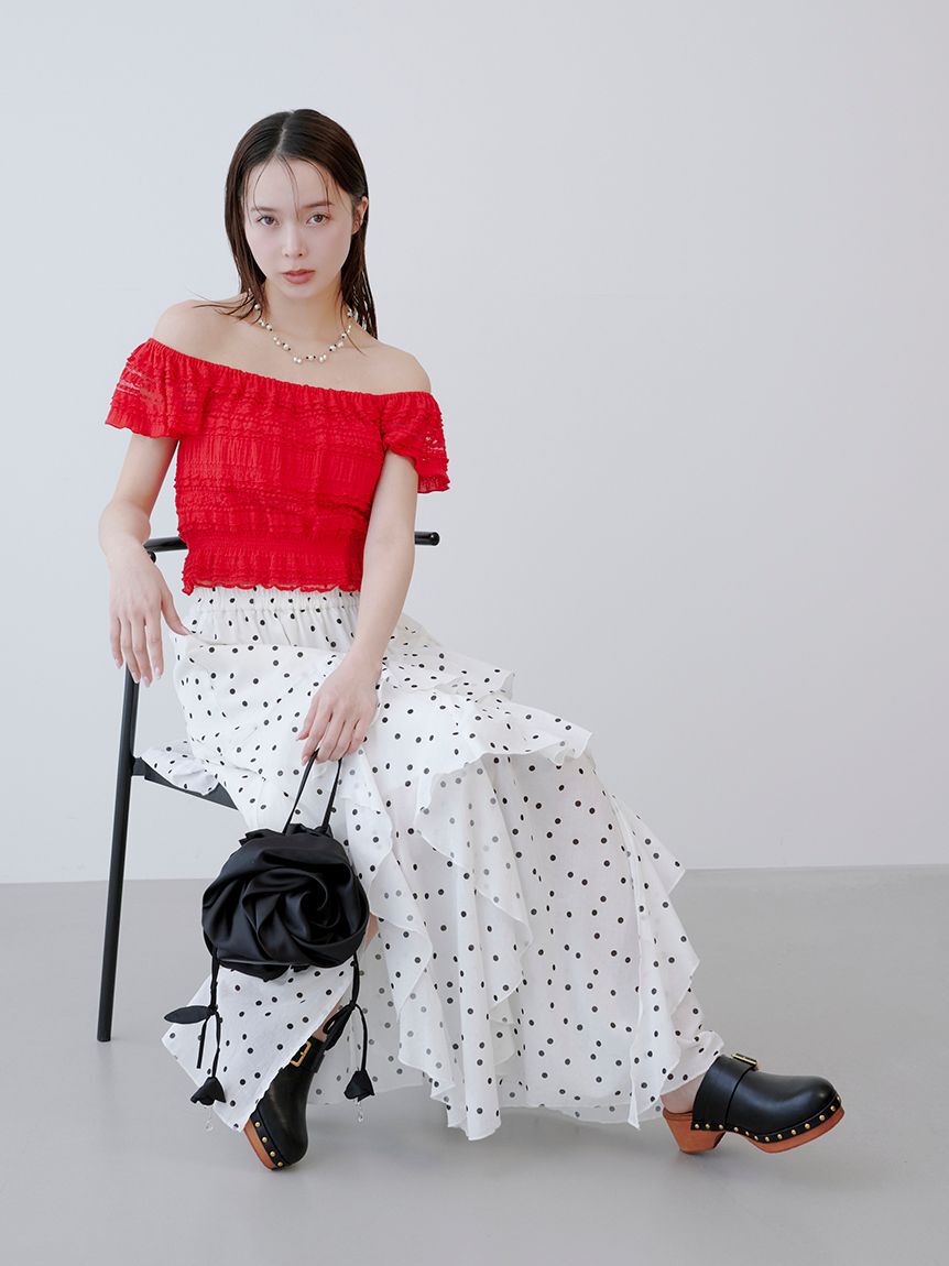 LILY BROWN「【WEB限定00サイズ】ラッフルフリルティアードスカート」|スカート|