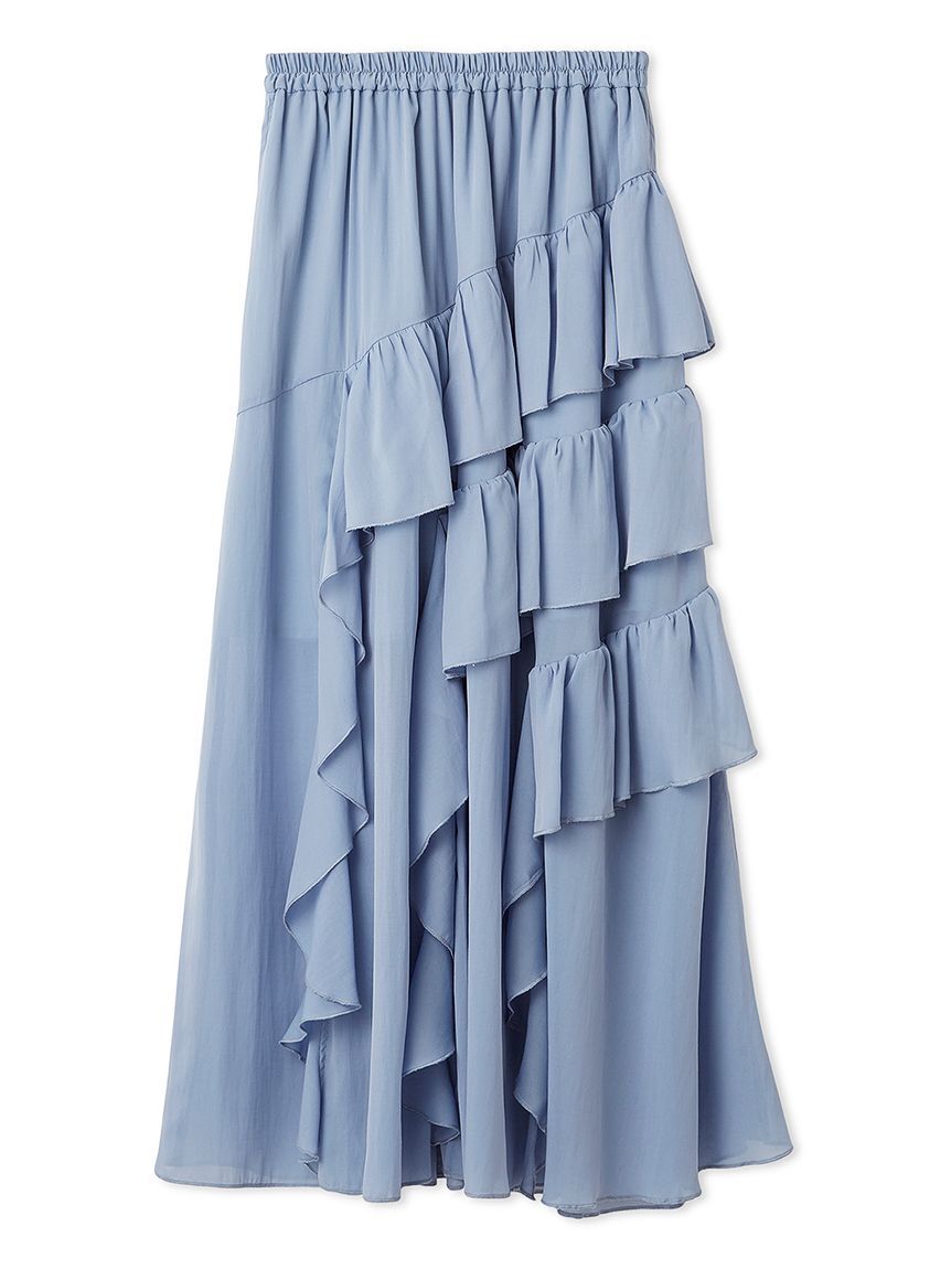 LILY BROWN「【WEB限定00サイズ】ラッフルフリルティアードスカート」|スカート|BLU