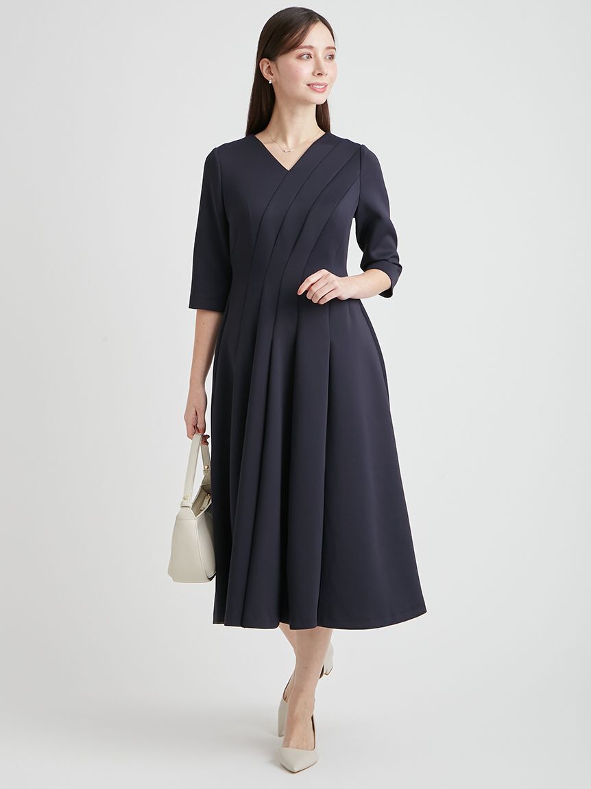 CELFORD「【洗える】ツイストポンチワンピース」|ワンピース|NVY