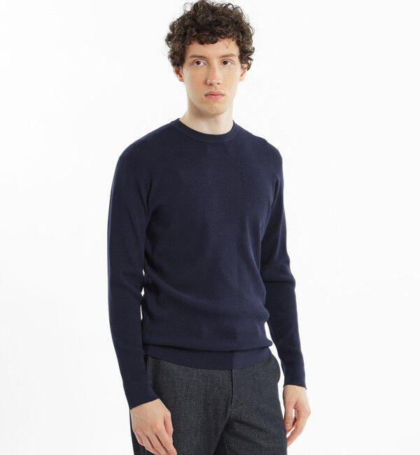 MACKINTOSH PHILOSOPHY「ミニワッフル クルーネックニット」|ニット・セーター|ネイビー