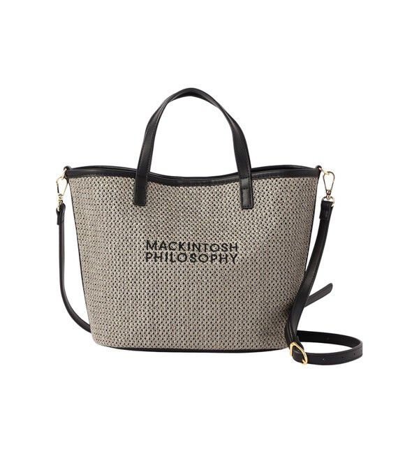 MACKINTOSH PHILOSOPHY「ロゴ刺しゅうサマーミニショルダー」|ハンドバッグ|チャコールグレー