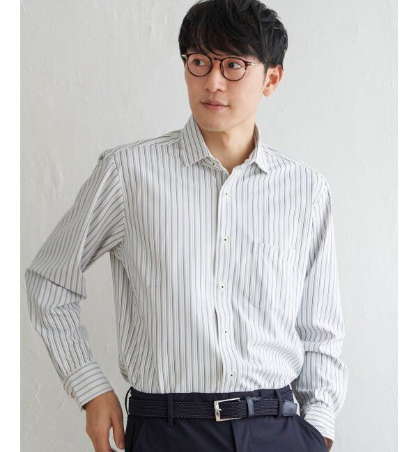 IKKA LOUNGE「GOKU楽ワークスイスカラーシャツ」|シャツ・ブラウス|ホワイト