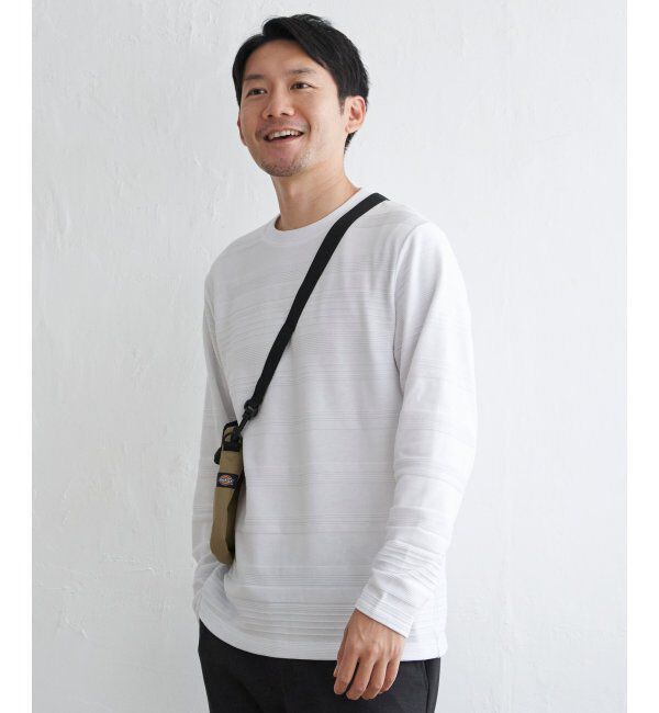 IKKA LOUNGE「ランダムリップルボーダーロンT」|Tシャツ・カットソー|