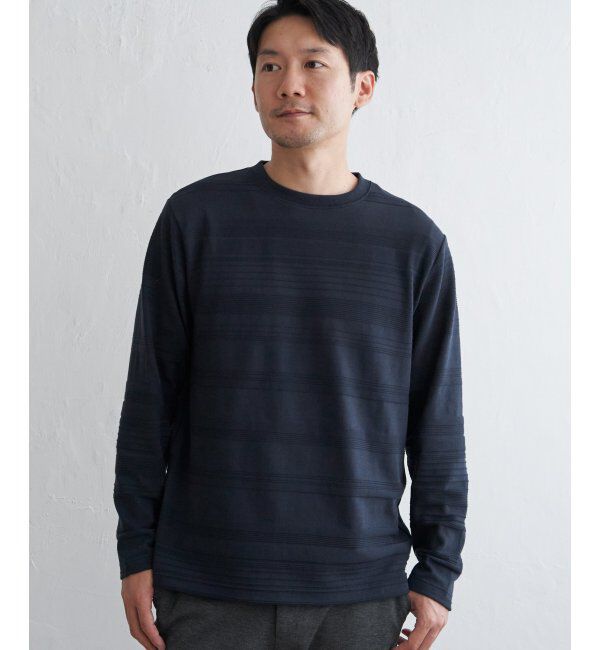 IKKA LOUNGE「ランダムリップルボーダーロンT」|Tシャツ・カットソー|