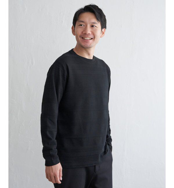 IKKA LOUNGE「ランダムリップルボーダーロンT」|Tシャツ・カットソー|